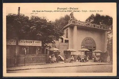 AK Joinville-le-Pont, Entrée du Pompei-Palace sur le Quai de Polangis