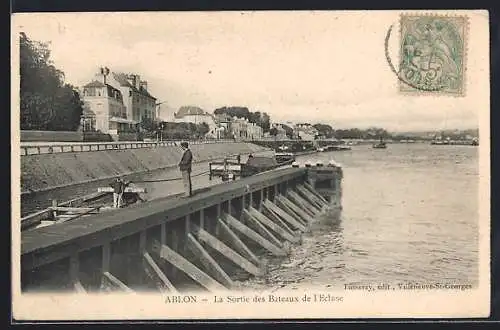 AK Ablon, La Sortie des Bateaux de l`Écluse