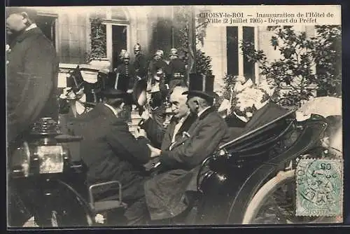AK Choisy-le-Roi, Inauguration de l`Hôtel de Ville et Départ du Préfet, 2 juillet 1906