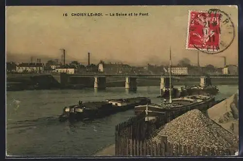 AK Choisy-le-Roi, La Seine et le Pont