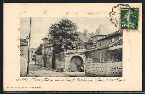 AK Gentilly, Vieux Manoir à l`angle des Rues du Paroy et des Noyers