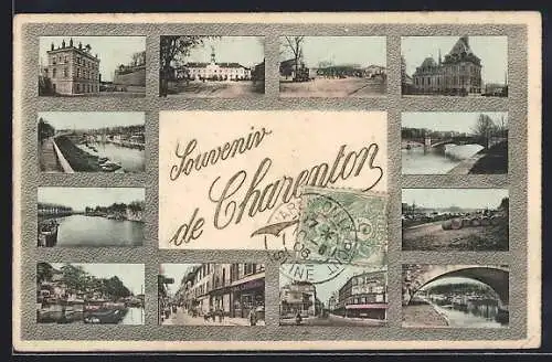 AK Charenton, Souvenir de Charenton avec vues multiples de la ville et de ses environs