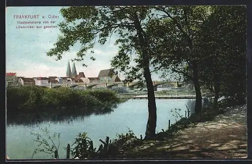 AK Frankfurt / Oder, Stadtpanorama von der Löweninsel aus