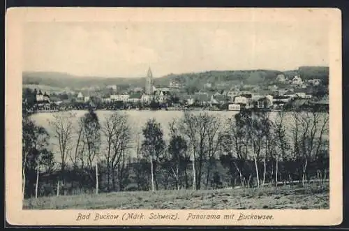 AK Bad Buckow, Panorama mit Buckowsee