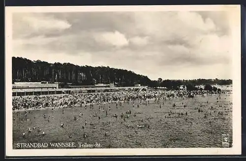 AK Berlin-Wannsee, Teilansicht vom Strandbad mit Badegästen
