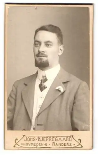 Fotografie Johs. Bjerregaard, Randers, Hovmeden 6, Porträt eines Mannes