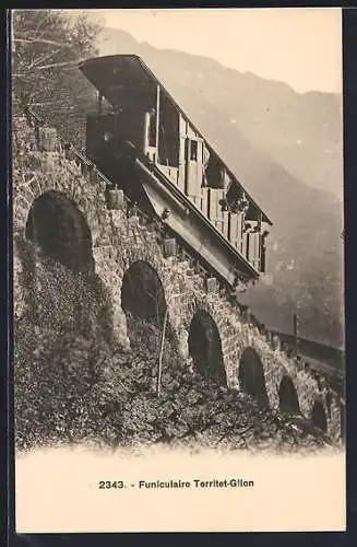 AK Territet-Glion, Funiculaire, Bergbahn