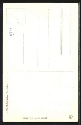 AK Brünig-Bergbahn im Abendlicht auf der Passhöhe