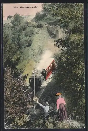 AK Frauen an der Wengeralpbahn