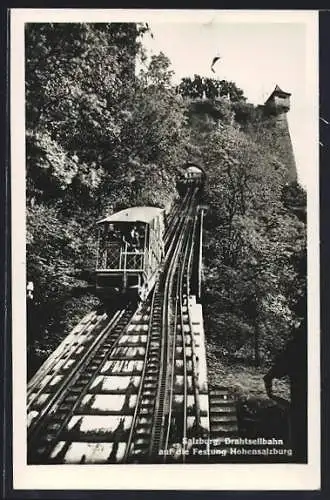 AK Salzburg, Drahtseilbahn auf die Festung Hohensalzburg