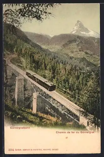 AK Gornergratbahn mit Panorama