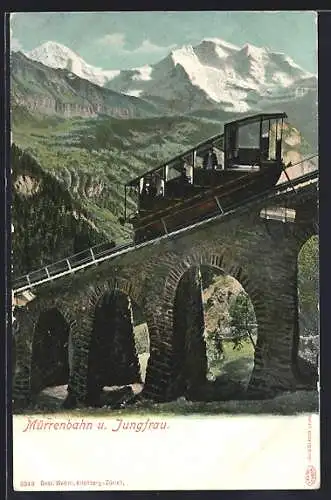 AK Mürrenbahn und Jungfrau