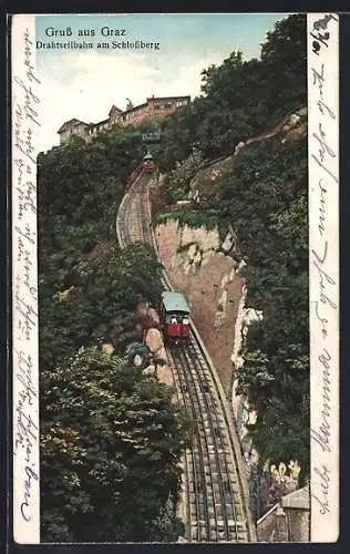 AK Graz, Drahtseilbahn am Schlossberg