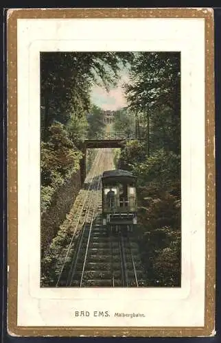 AK Ems, Malbergbahn in Richtung obere Station