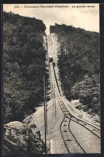 AK Neuchâtel, Funiculaire, La grande rampe, Bergbahn