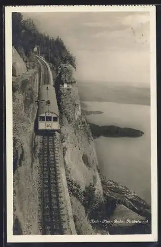 AK Arth, Rigi-Bahn mit Blick ins Tal