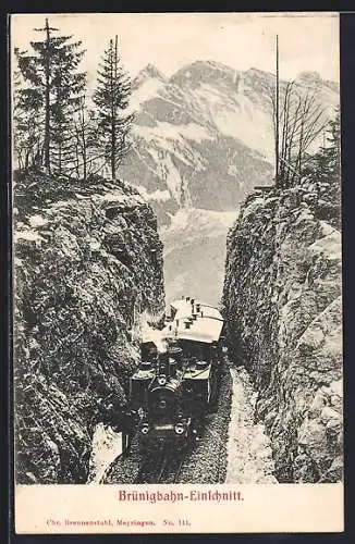 AK Brünigbahn-Einschnitt