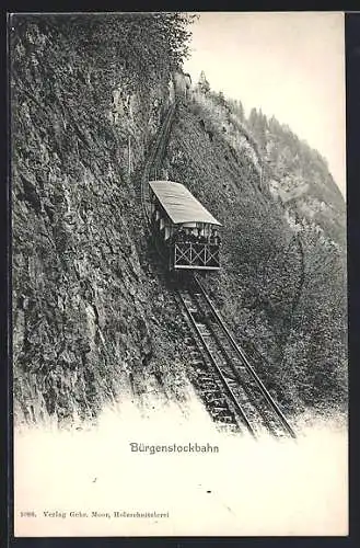 AK Bürgenstockbahn mit Schaffnern