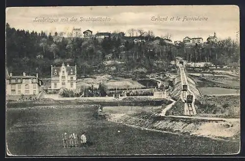 AK Leubringen, Teilansicht mit der Drahtseilbahn