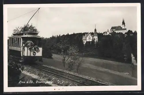 AK Linz a. D., Bergbahn zum Pöstlingberg