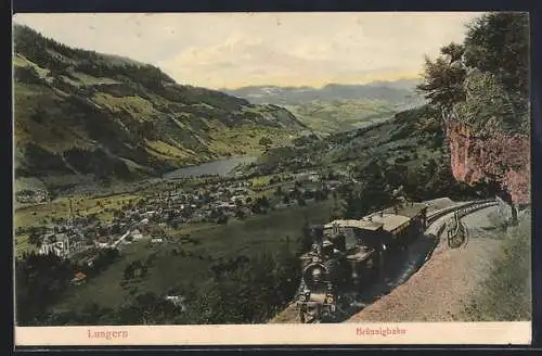 AK Lungern, Brünnigbahn mit Panorama