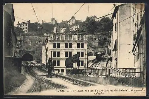 AK Lyon, Funiculaires de Fourvière et de Saint-Just, Bergbahn