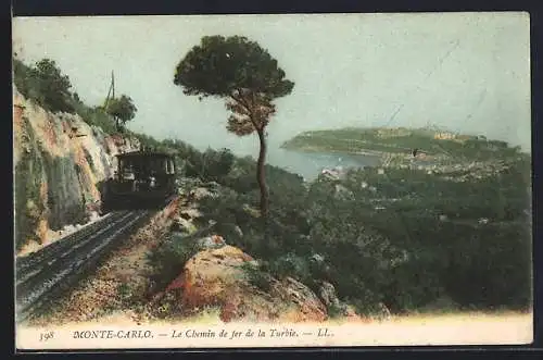 AK Monte-Carlo, Chemin de fer du le Turbie, Bergbahn