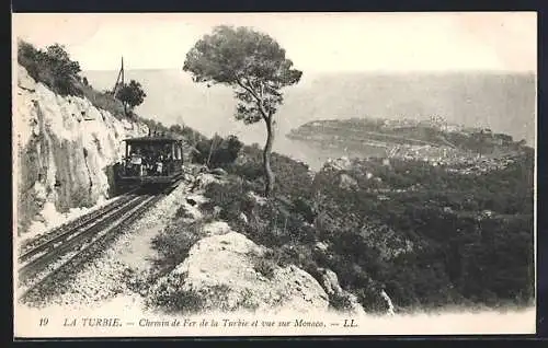 AK Monte-Carlo, Chemin de fer du le Turbie, Bergbahn