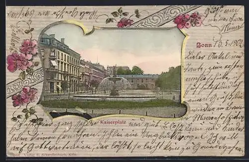 AK Bonn, Brunnen auf dem Kaiserplatz