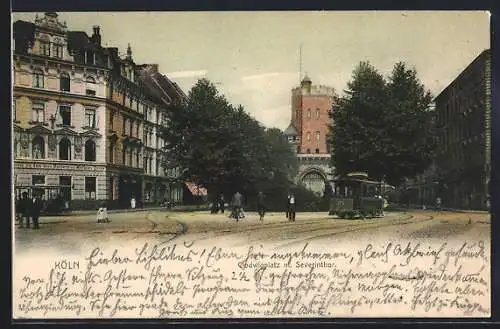 AK Köln, Strassenbahn auf dem Clodwigplatz, Severinthor