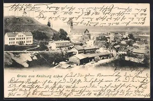 AK Kraiburg, Ortsansicht aus der Vogelschau