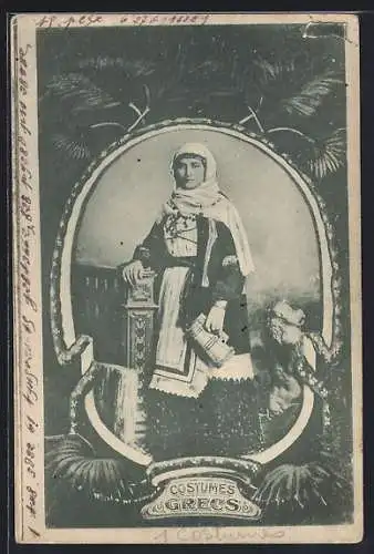 AK Grece, Costumes Grecs, Griechin in Tracht