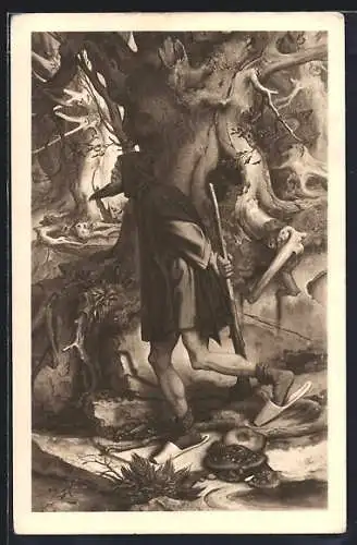 Künstler-AK Rübezahl, Motiv des Riesen