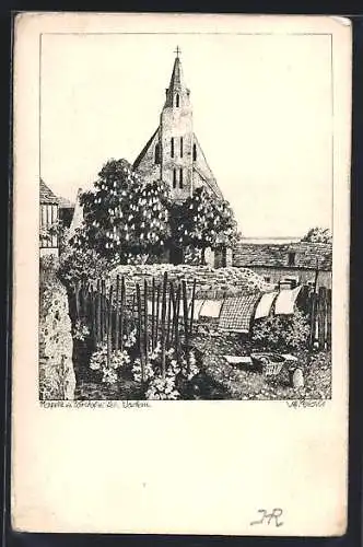 Künstler-AK Ulf Seidl: Förthof bei Stein, Kapelle