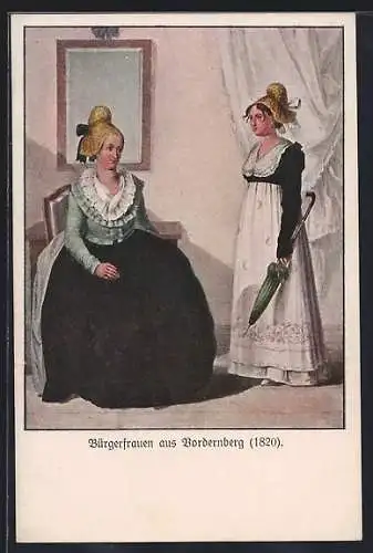 Künstler-AK Nordernberg /Steiermark, Bürgerfrauen in Tracht