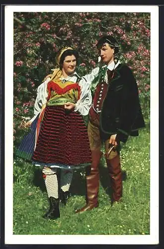 AK Gailthal, Junges Paar in bunter Tracht