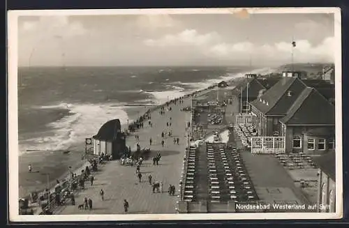 AK Westerland, Strand und Strandpromenade