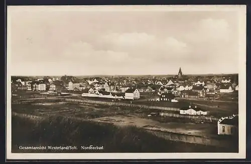 AK Westerland /Sylt, Blick auf den Ort