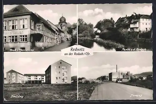 AK Redwitz an der Rodach, Pfarrkirche, Siemens-Werk, Siedlung