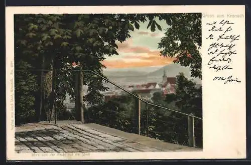 AK Kronach, Blick von der Veste auf die Stadt