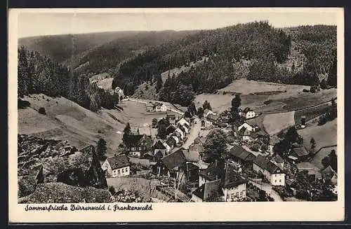 AK Dürrenwaid i. Frankenwald, Ortsansicht aus der Vogelschau