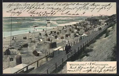 AK Westerland /Sylt, Strandpartie mit Badegästen