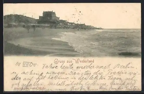 AK Westerland /Sylt, Strand mit Badegästen