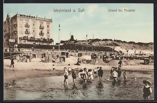 AK Westerland a. Sylt, Strand bei Miramar