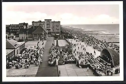 AK Westerland auf Sylt, Promenade mit Besuchern