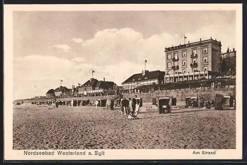 AK Westerland a. Sylt, Partie am Strand