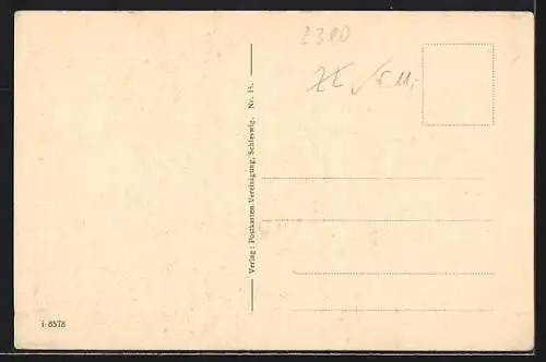 AK Schleswig, Sammeln der Möweneier auf dem Möwenberg