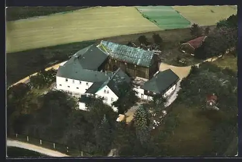 AK Thiersheim /Fichtelgebirge, Gasthof Steinhaus, Bes. M. Reihl aus der Vogelschau