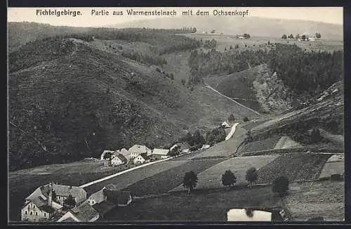 AK Warmensteinach, Teilansicht mit dem Ochsenkopf
