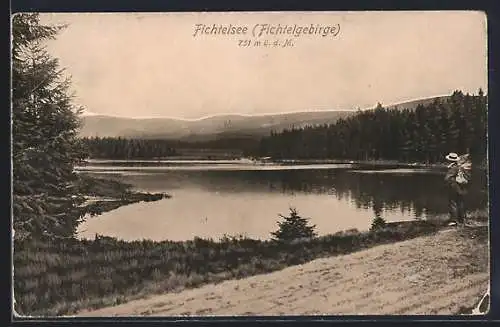 AK Fichtelsee, Partie am Seeufer